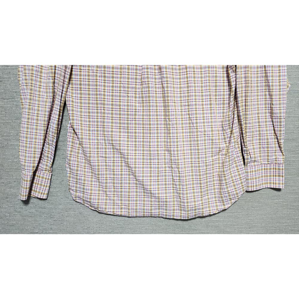 Scott Barber Plaid Button Down Shirt Men’s Large Blue Yellow Long Sleeve - Picture 13 of 13